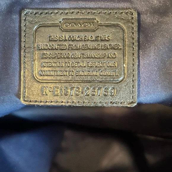 Coach Black Leather Tote with Gold Accents - Picture 3 of 15